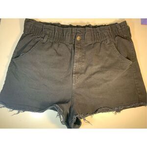 2XL Black Paper Bag Jean Shorts- NoBo No Boundaries -Cutoff Cotton/Spandex EUC